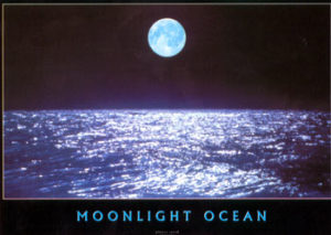 Estado De Baja Calafornia Norte, Mexico (Moon Over Water) Poster