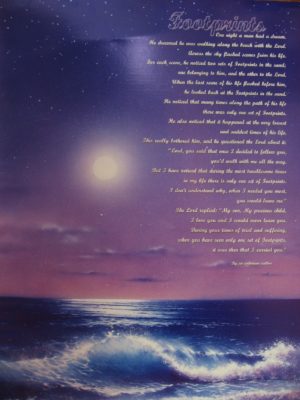 Footprints Poem Moon Poster