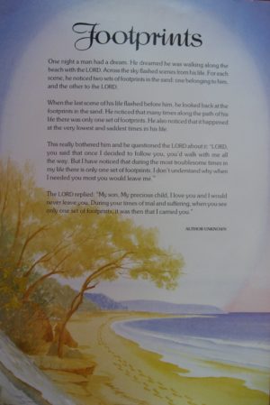 Footprints Poem Shoreline Poster