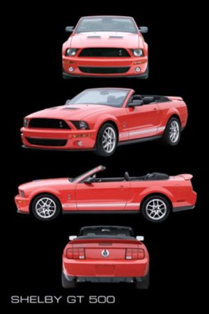 Ford Shelby GT 500 Red Composite Car Poster