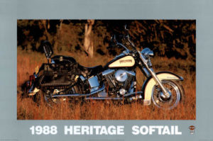 Harley Davidson 1988 Heritage Softail Motorbike Poster