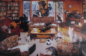 Living Room Cats Poster