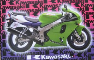 Kawasaki ZX-7R Motorbike Poster (some wear)