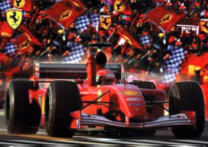 Michael Schumacher Ferrari Victory Car Poster