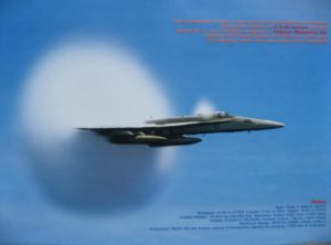 FA18 Hornet Breaking the Sound Barrier (Published 2000, some wear)