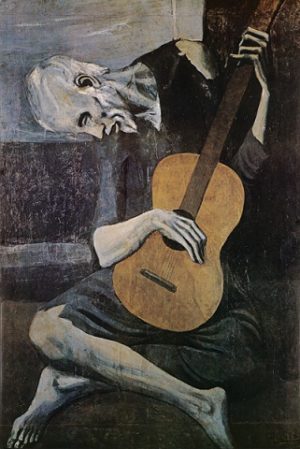 Pablo Picasso - The Old Guitarist 1903 Dark Tones Poster