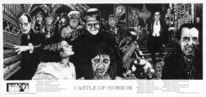 Howard Teman - Castle Of Horror Collage Poster Print