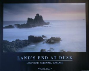 Lands' End At Dusk Cornwall Mini Poster
