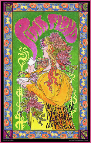 Bob Masse - Pink Floyd Marquee London 1966 Tour Poster Art Print