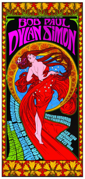 Bob Masse - Bob Dylan and Paul Simon Meadow Music Theatre 1999 Tour Poster Art Print