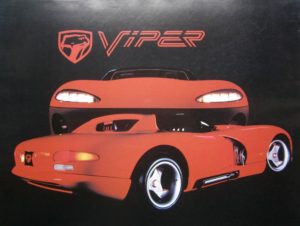 Red Dodge Viper Car Mini Poster