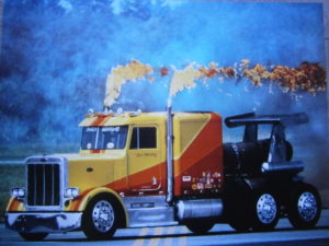 Flaming Truck Mini Poster