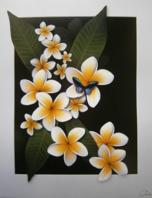 Frangipani Butterfly Mini Poster