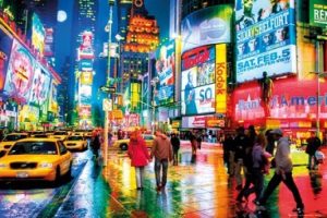 New York Times Square Bustling Poster