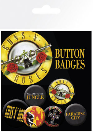 Guns n Roses Lyrics and Logos Pin Badges 6 Pack