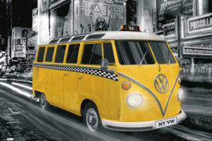 New York Yellow Taxi VW Kombi Car Poster