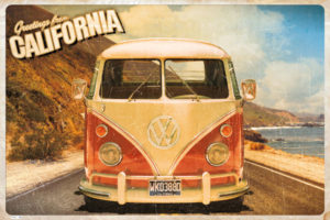 VW Camper Vintage Postcard