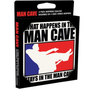 What Happens in the Man Cave (Set of 4 neoprene drinks coasters)