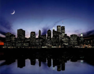 New York Manhattan Skyline Mini Poster
