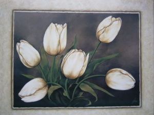 White Tulips Mini Poster