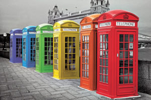 London Tower Bridge Telephone Boxes Colour Poster