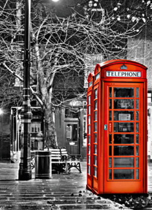 London Shepherd Market Red Telephone Box Mural 4 PART