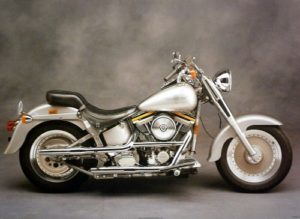 Harley Davidson Silver Motorbike Mini Poster