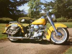 Harley Davidson Yellow Motorbike Mini Poster