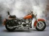 Harley Davidson Red and Black Motorbike Mini Poster