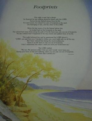 Footprints Poem Shoreline Mini Poster