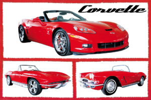 Fabulous Red Corvette Car Maxi Poster