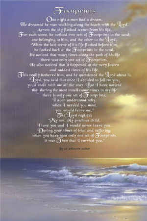 Footprints Poem Horizon Poster