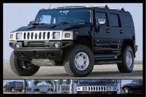 Black Stealth Hummer Car Poster