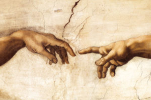Michelangelo - Detail From The Creation Of Adam Hands Poster