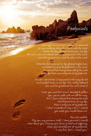 Footprints Rocks Poster
