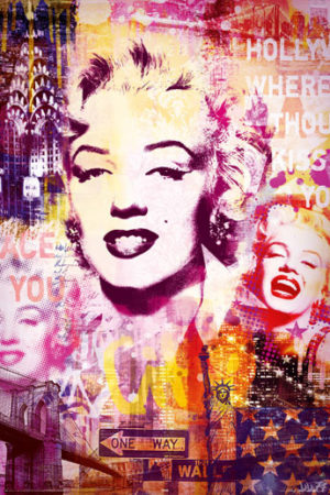 Marilyn Monroe City Collage Poster