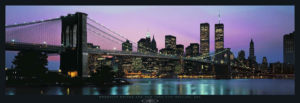 New York Twin Towers Brooklyn Bridge Skyline Photographic Print