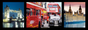 London Tower Bridge Red Bus Black Taxi Houses of Parliament Photographic Print