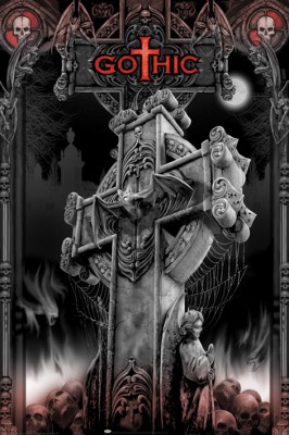 Spiral - Gothic Cross Poster