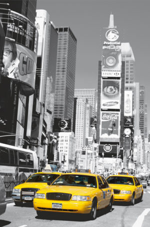 New York Times Square I Yellow Taxis Car Giant Photographic Print