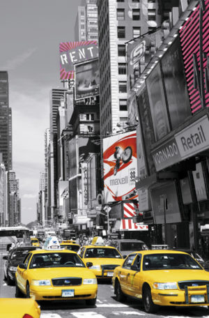 New York Times Square II Yellow Taxis Car Giant Photographic Print