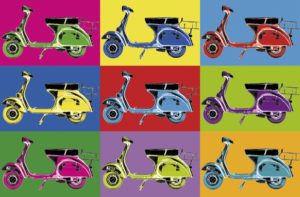 Vesperama Pop Art Mopeds Motorbike Giant Art Print