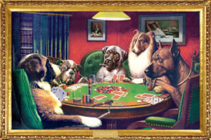 Cassius Marcellus Coolidge - Dogs Playing Poker Poster