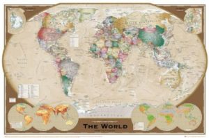 World Map Triple Projection Poster