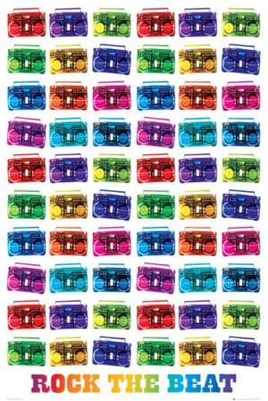 Rock the Beat Boombox Stereos Poster
