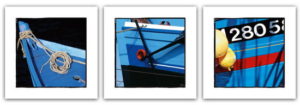 Blue Boats Set Of Three Photographic Prints