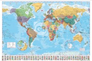 World Map with Flags Giant Poster