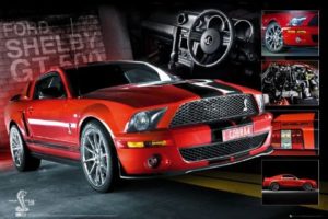 Easton Red Mustang Car Poster