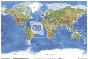 Planetary Visions Physical Map of the World 2007