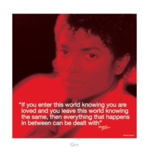 Michael Jackson Quote Red Photographic Print